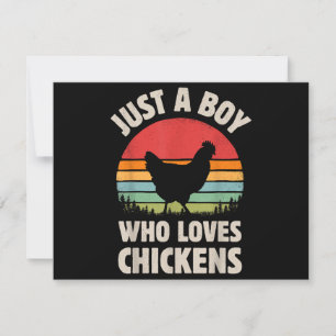 Chicken Just A Boy Who Loves Retro Farm Animal Far