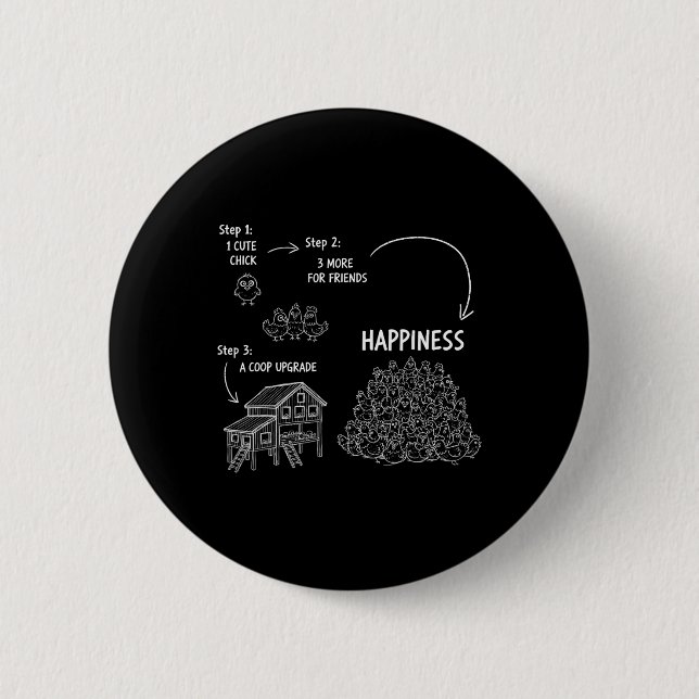 Chicken Keeper Math Happiness Ckyard Poultry  6 Cm Round Badge (Front)
