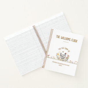 Chicken Keeping Journal Grey Hen Wildflower Log
