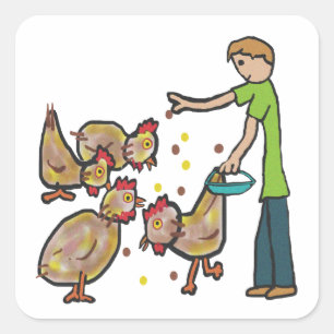 Chicken Keeping Square Sticker