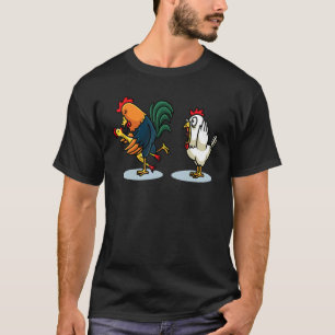 Chicken Kissing A Rubber Chicken Farmer Men Wom T-Shirt
