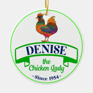 Chicken Lady Ceramic Ornament