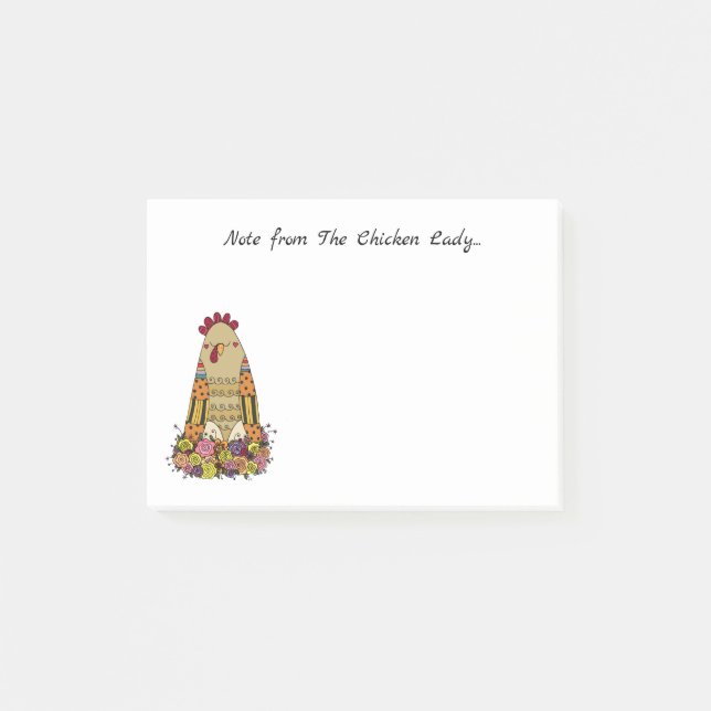 Chicken Lady personalised Post It Notes (Front)