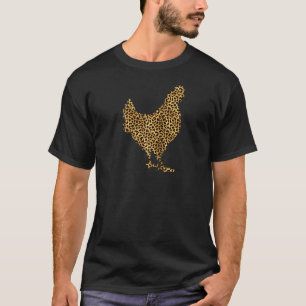 Chicken Leopard Print Hen Fowl Animal  Women  Ragl T-Shirt