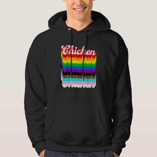 Chicken LGBTQ pride rainbow Hoodie (Front)