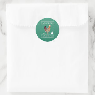 Chicken Lights with Santa Hat Christmas Pyjamas Classic Round Sticker