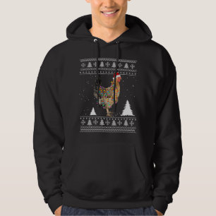 Chicken Lights with Santa Hat Christmas Pyjamas Ug Hoodie