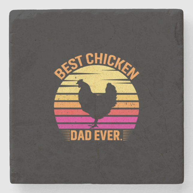 Chicken Lover | Best Chicken Dad Ever Stone Coaster (Front)