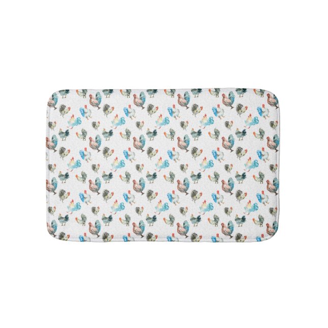 Chicken Lover Country Hens Bath Mat (Front)