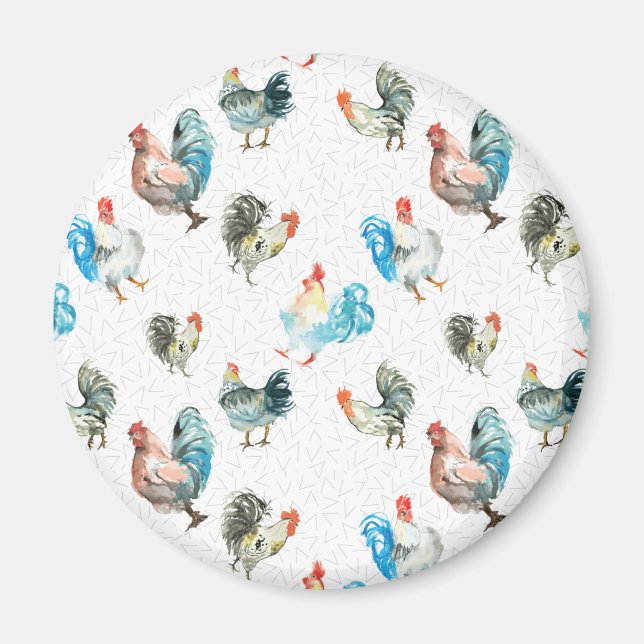 Chicken Lover Country Hens Magnet (Front)