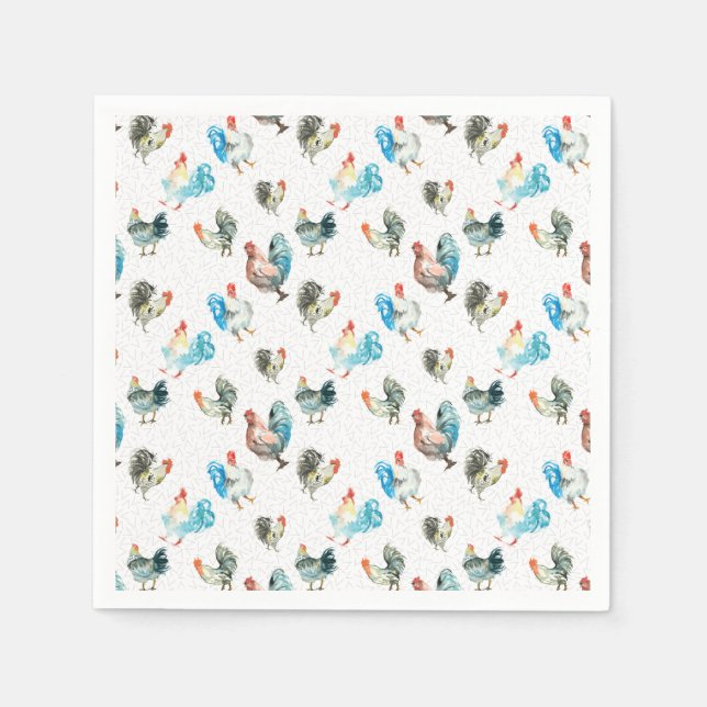 Chicken Lover Country Hens Napkin (Front)