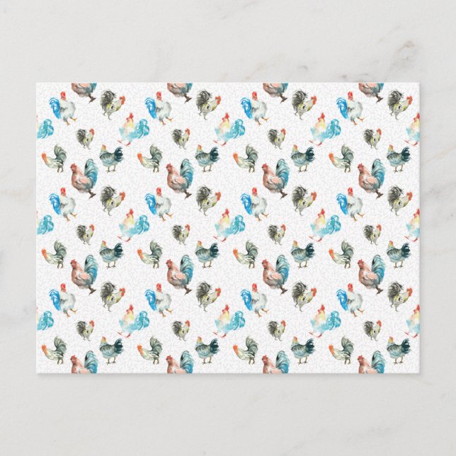 Chicken Lover Country Hens Postcard (Front)
