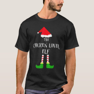 Chicken Lover Elf Christmas Pajama Matching Family T-Shirt