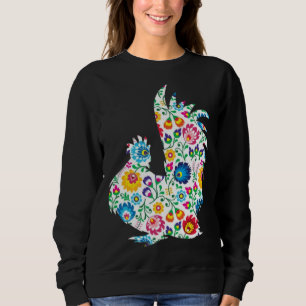 Chicken Lover Floral Silkie Hen   Sweatshirt