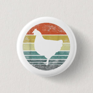 Chicken Lover Gifts Funny Farmer Retro Vintage Far 3 Cm Round Badge