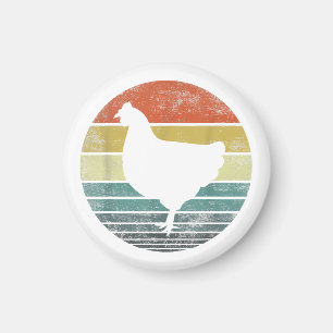 Chicken Lover Gifts Funny Farmer Retro Vintage Far Magnet