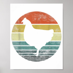 Chicken Lover Gifts Funny Farmer Retro Vintage Far Poster