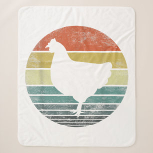Chicken Lover Gifts Funny Farmer Retro Vintage Far Sherpa Blanket