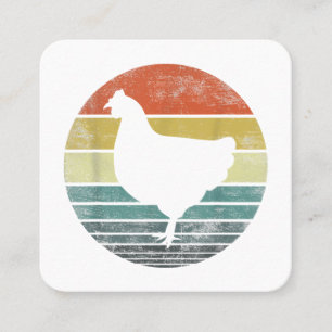 Chicken Lover Gifts Funny Farmer Retro Vintage Far Square Business Card