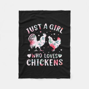 Chicken Lover Girl Who Loves Chickens Fleece Blanket