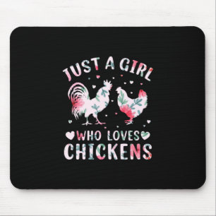 Chicken Lover   Girl Who Loves Chickens Mouse Pad