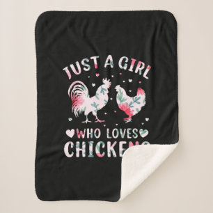 Chicken Lover   Girl Who Loves Chickens Sherpa Blanket