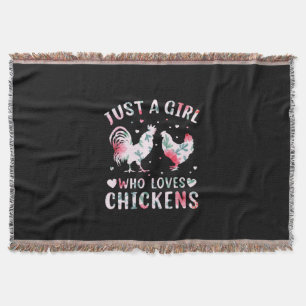 Chicken Lover   Girl Who Loves Chickens Throw Blanket