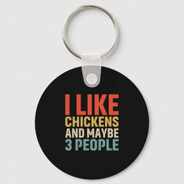 Chicken Lover | I Like Chickens Key Ring (Front)