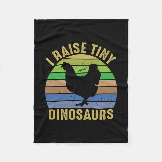 Chicken Lover | I Raise Tiny Dinosaurs Fleece Blanket (Front)