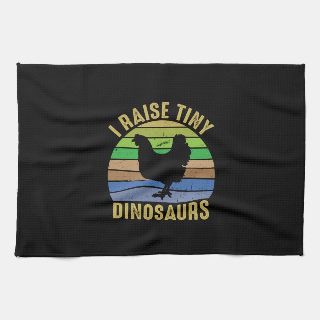 Chicken Lover | I Raise Tiny Dinosaurs Tea Towel (Horizontal)