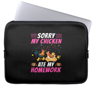 Chicken Lover   My Chicken Ate My Homework Laptop Sleeve
