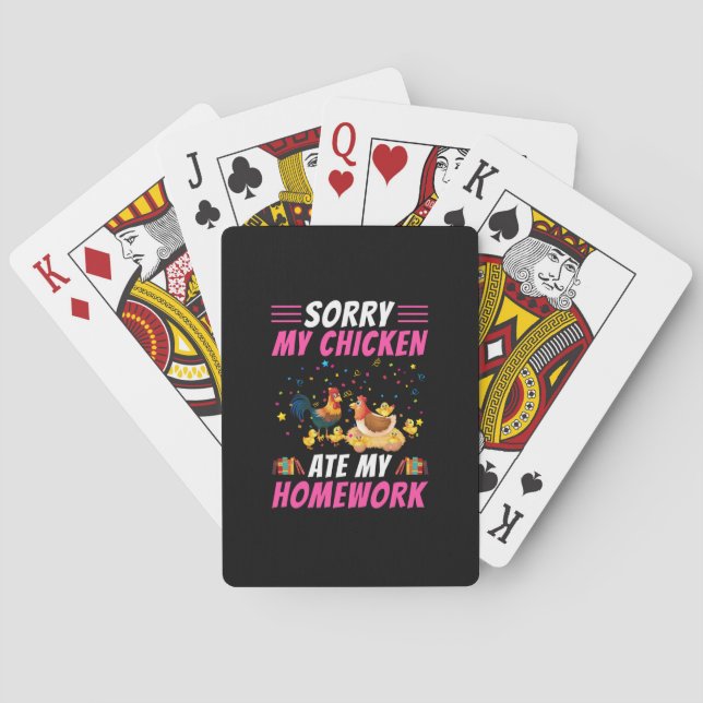 Chicken Lover | My Chicken Ate My Homework Playing Cards (Back)
