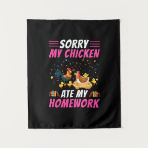 Chicken Lover   My Chicken Ate My Homework Tapestry