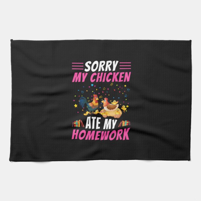 Chicken Lover | My Chicken Ate My Homework Tea Towel (Horizontal)