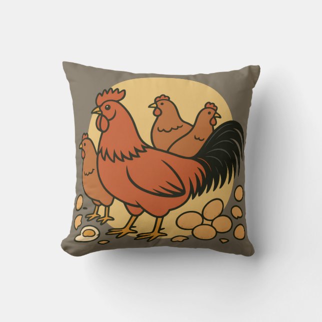 Chicken Lover Throw Pillow (Front)