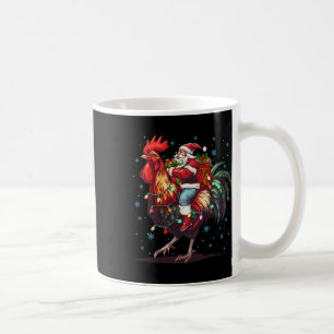 Chicken Lover Xmas Funny Santa Riding Chicken Chri Coffee Mug