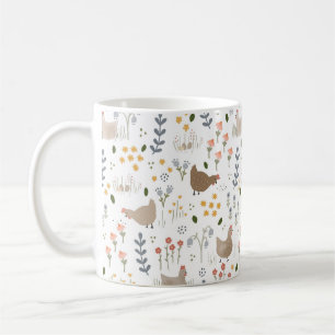 Chicken Lovers Farmgirl Floral Gift Mum Coffee Mug