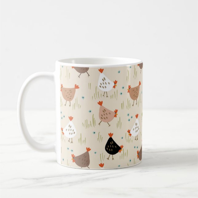 Chicken lovers Farmyard Country Kitchen Decor Coffee Mug (Left)