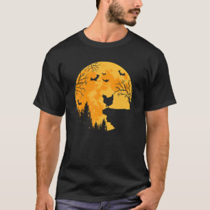 Chicken Lovers Funny Chicken And Moon Halloween Co T-Shirt