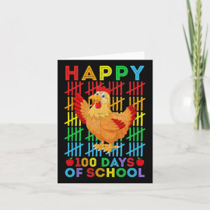 Chicken Lovers Teacher Student Happy 100 Days Of S Card