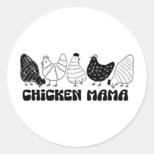 Chicken Mama Cute Hen Lover Graphic Women's Tee Classic Round Sticker