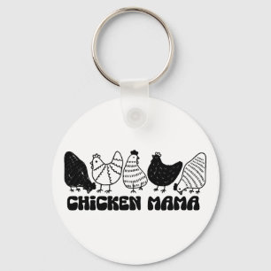 Chicken Mama Cute Hen Lover Graphic Women's Tee Key Ring