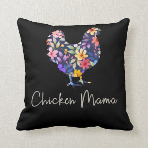 Chicken mama hen flowers farmer cute chicken cushion