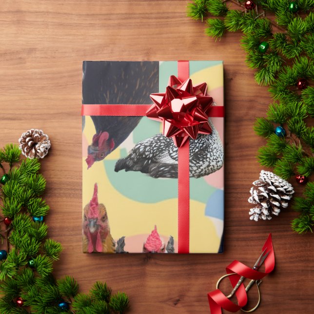 Chicken Mania All Occasion Wrapping Paper  (Holiday Gift)