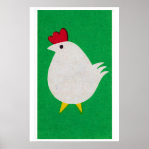 Chicken Matchbox Art Print, Czechoslovakian Poster
