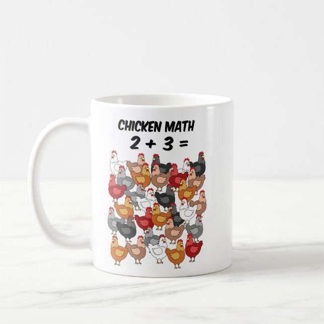 Chicken math coffee mug (Left)