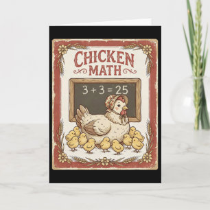 Chicken Math Funny Chalkboard Equation Hen Ckyard Card