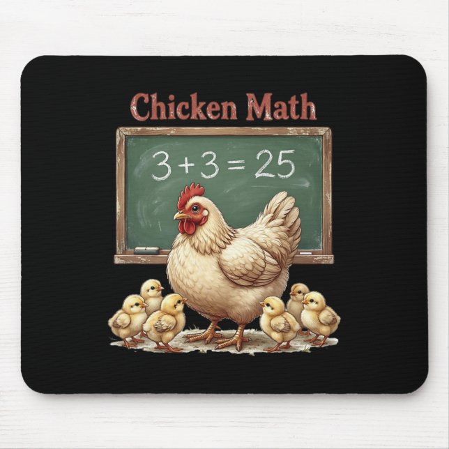 Chicken Math Funny Hen Chalkboard Equation Ckyard  Mouse Pad (Front)