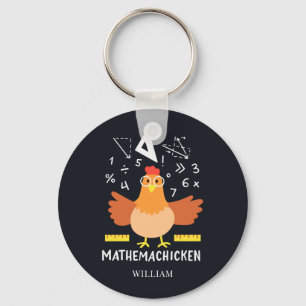 Chicken Math Gag Funny Mathemachicken Teacher Key Ring