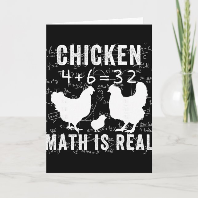 Chicken Math Is Real, Chicken Lover Funny Chicken  Card (Front)